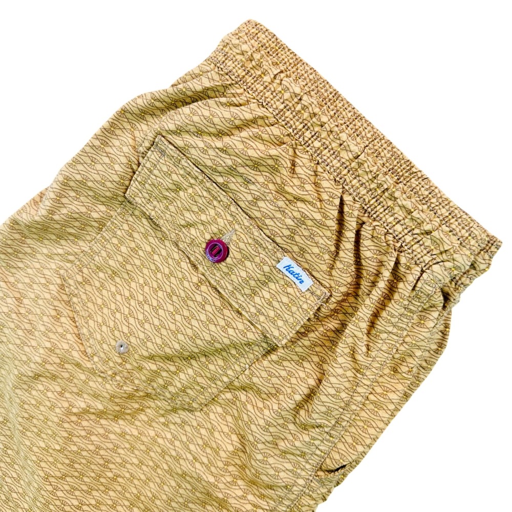 Katin Volley Poolside 6" Mesh Lined Swim Trunks Men's XL Yellow Geometric Print